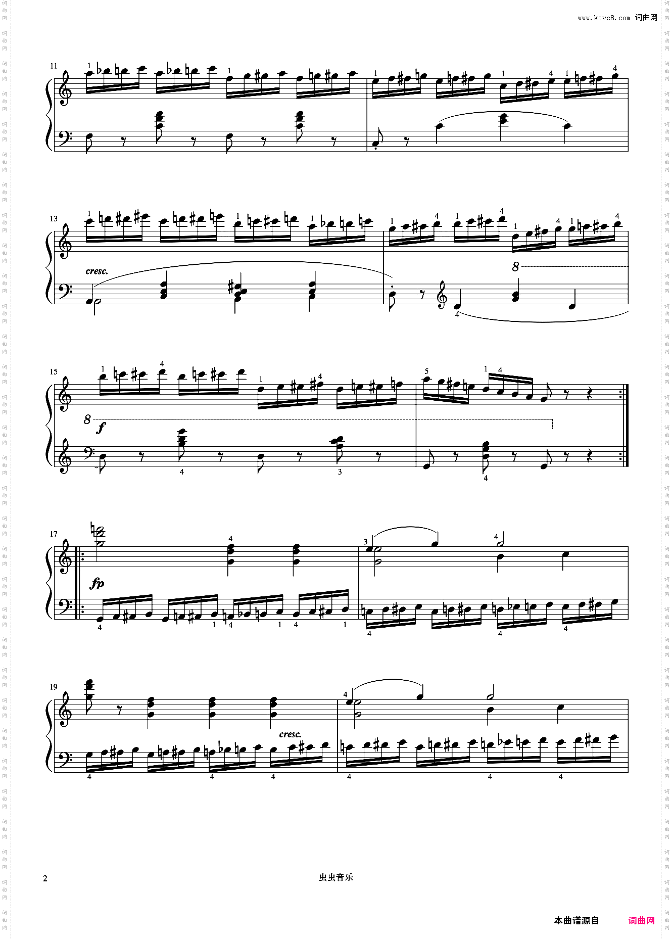 第15首《车尔尼快速练习曲 作品299》