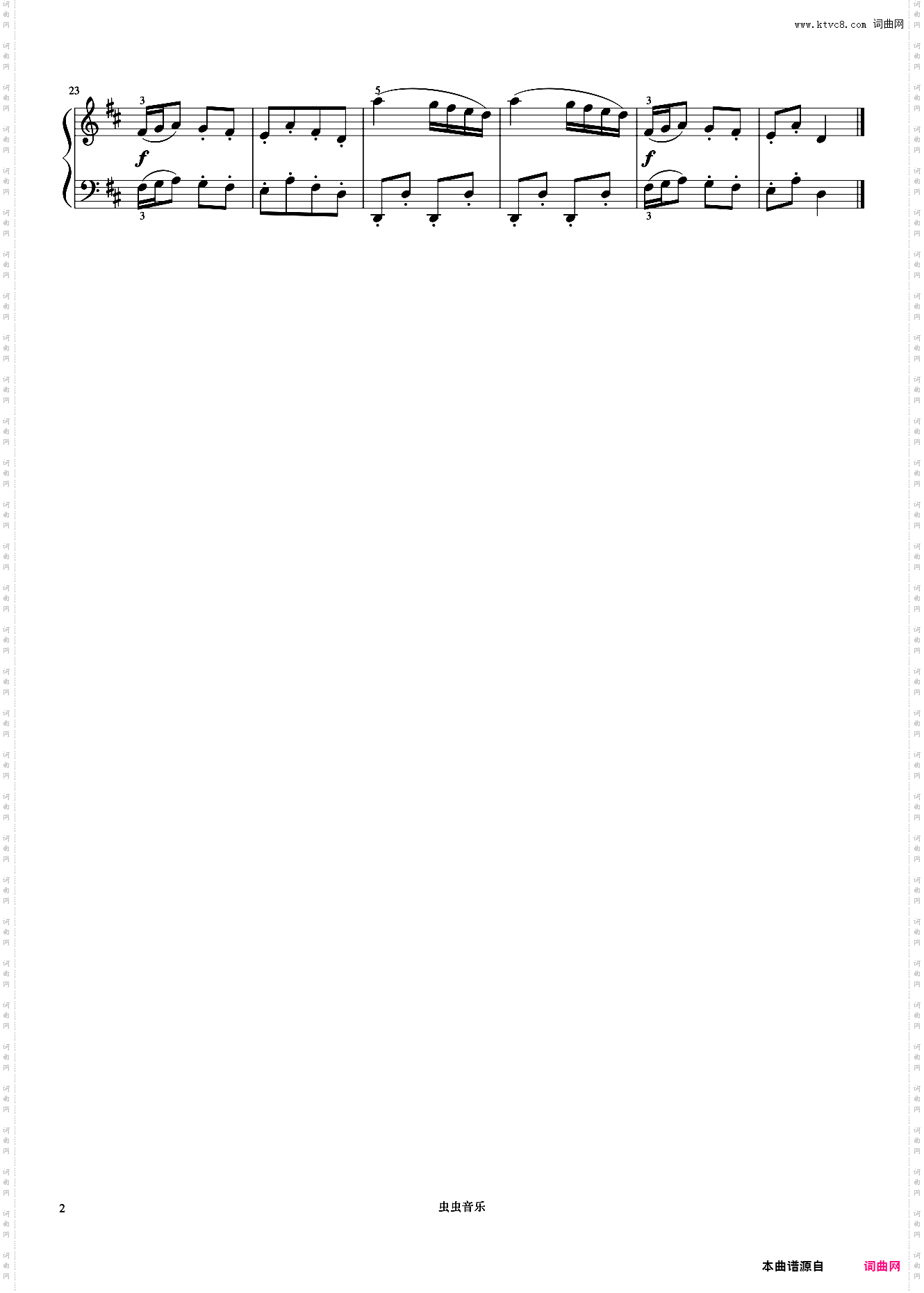 风笛舞曲《约翰汤普森 现代钢琴教程3》