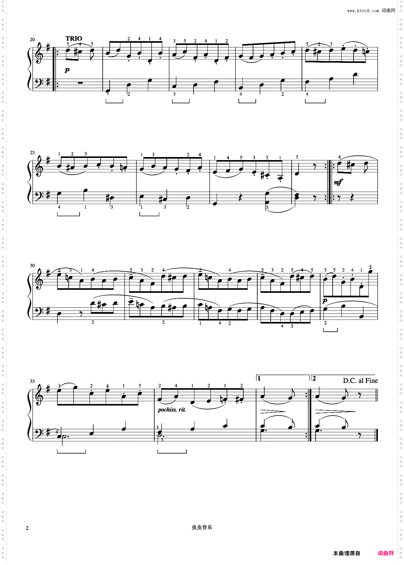 G大调小步舞曲《约翰汤普森 现代钢琴教程3》