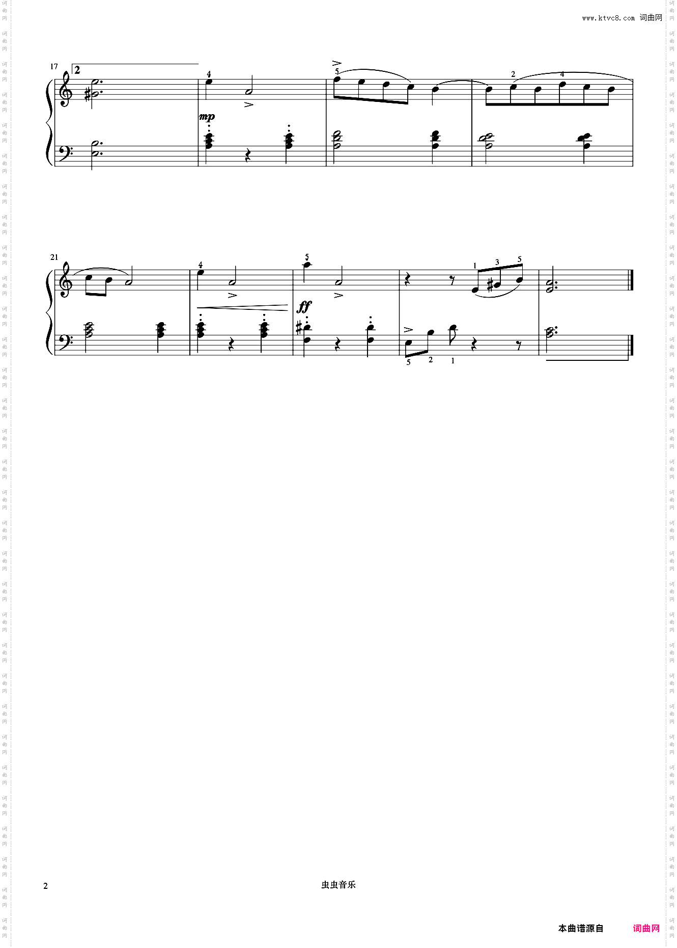 小波兰舞曲《约翰汤普森 现代钢琴教程2》