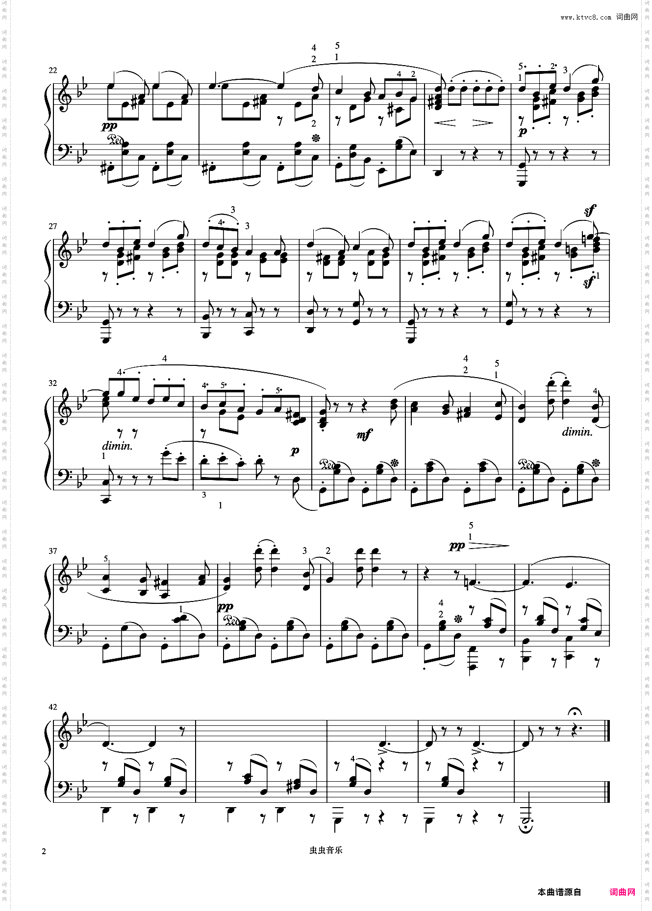 威尼斯船歌Op·19 No·6《世界钢琴名曲集》