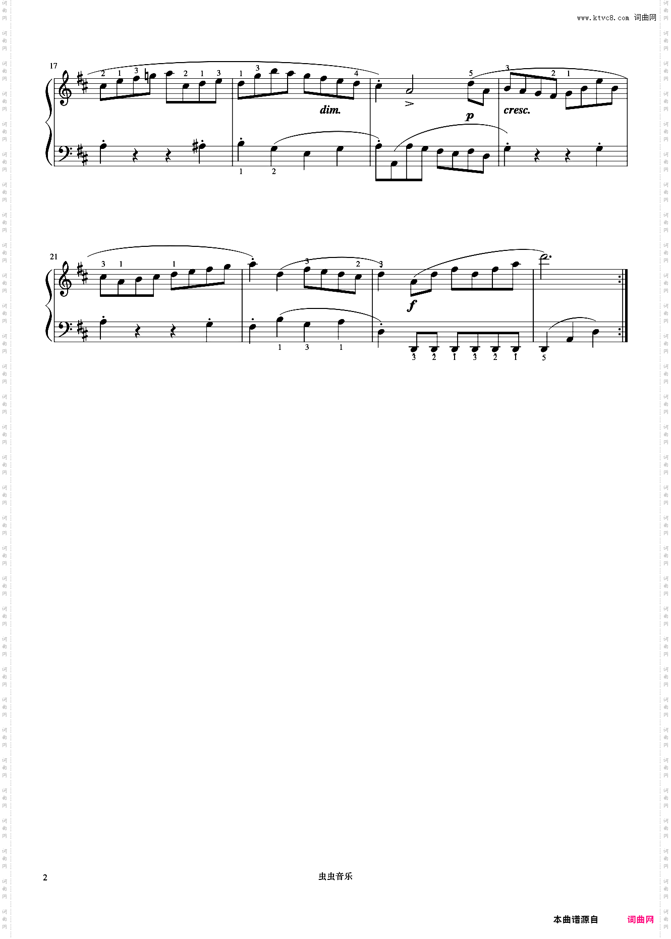 第5首 进行曲《巴赫 初级钢琴曲集》