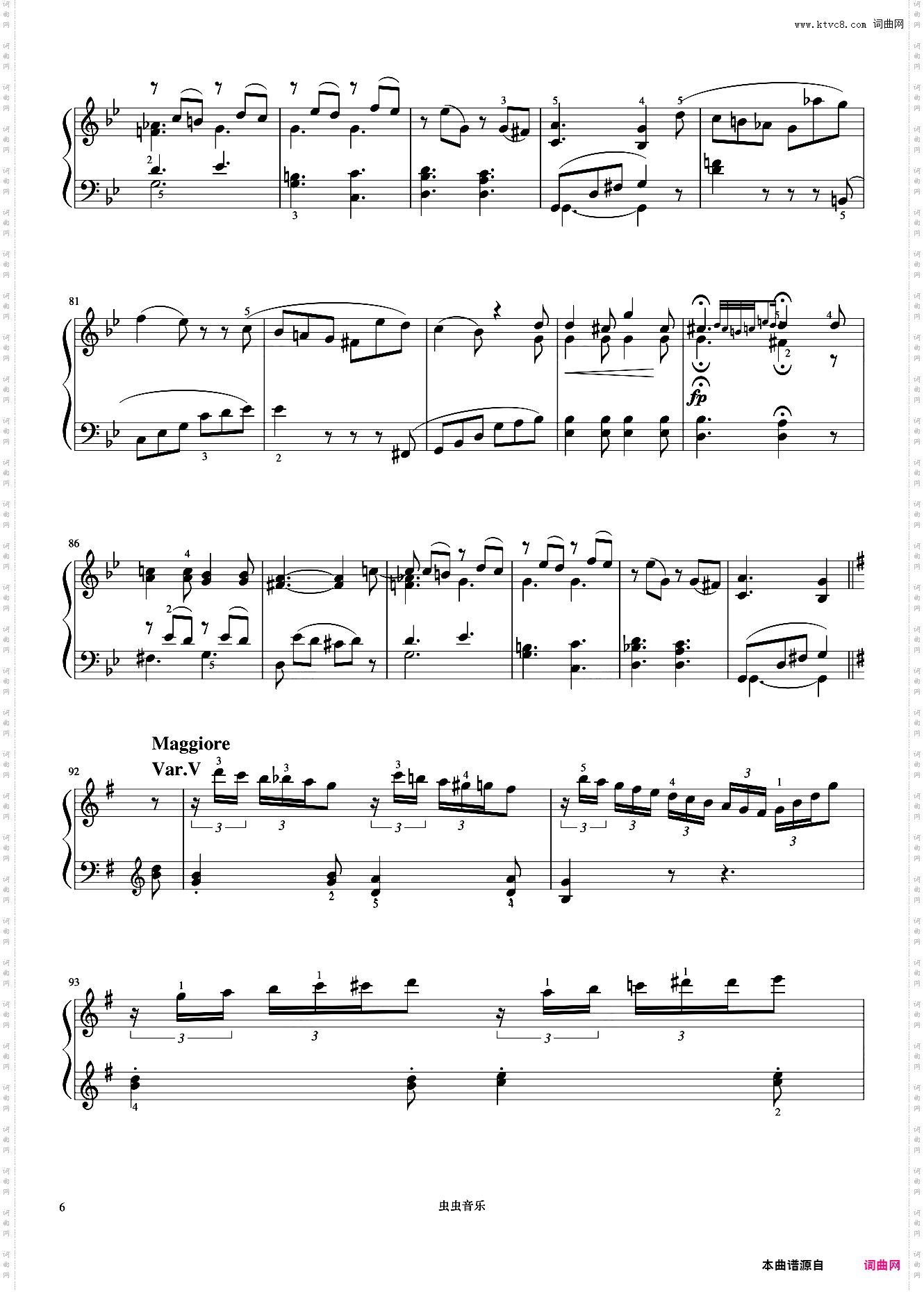 7级 G大调变奏曲《中央院钢琴考级曲目 7-9级》