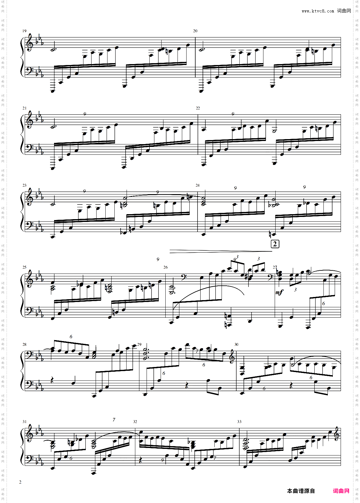 Rachmaninoff_拉赫玛尼诺夫钢琴第二协奏曲钢琴声部