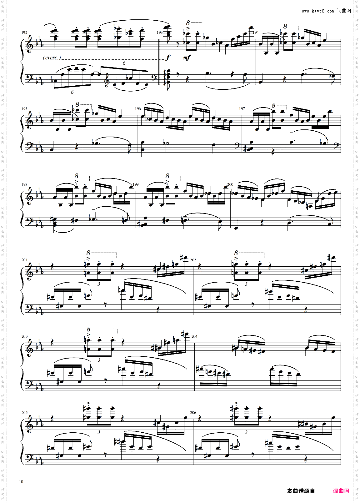 Rachmaninoff_拉赫玛尼诺夫钢琴第二协奏曲钢琴声部