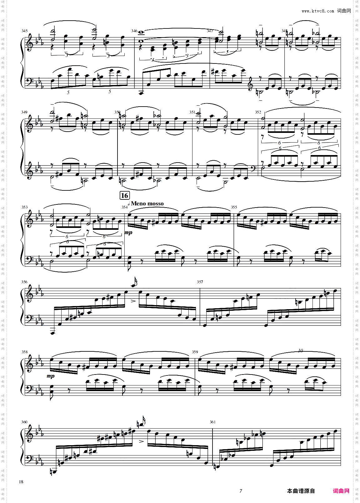Rachmaninoff_拉赫玛尼诺夫钢琴第二协奏曲钢琴声部