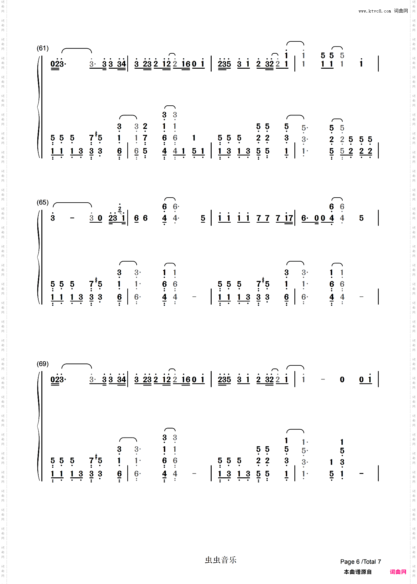 【双手简谱】 I'm Not the Only One 原调 数字谱 Sam Smith 我不是唯一的一个