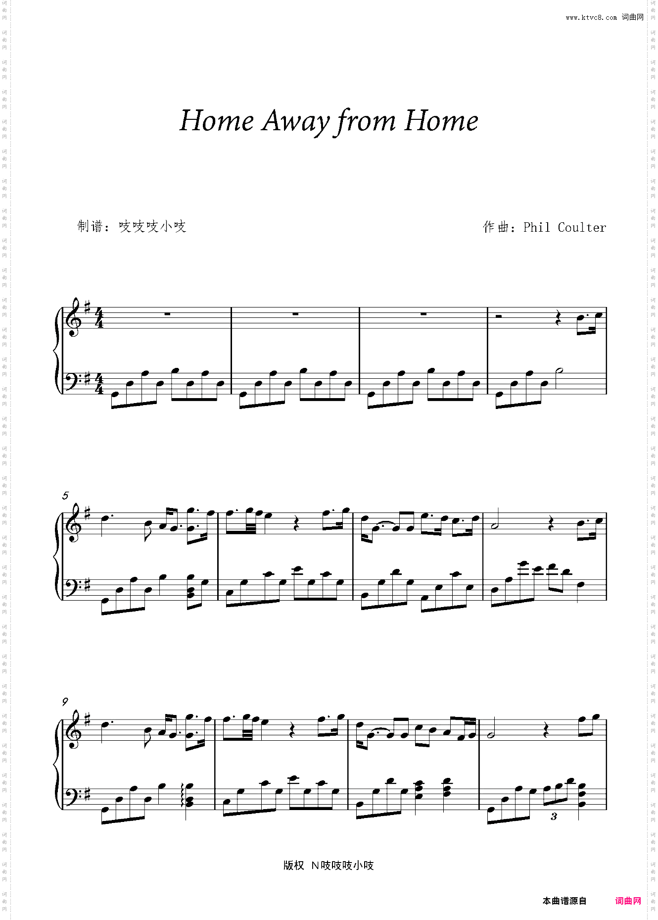 Home Away from Home 简单好听曲子
