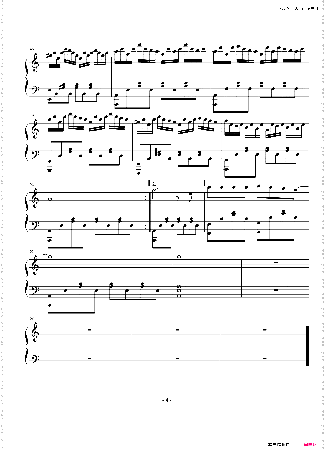 爱的钢琴曲六 你是我的天使