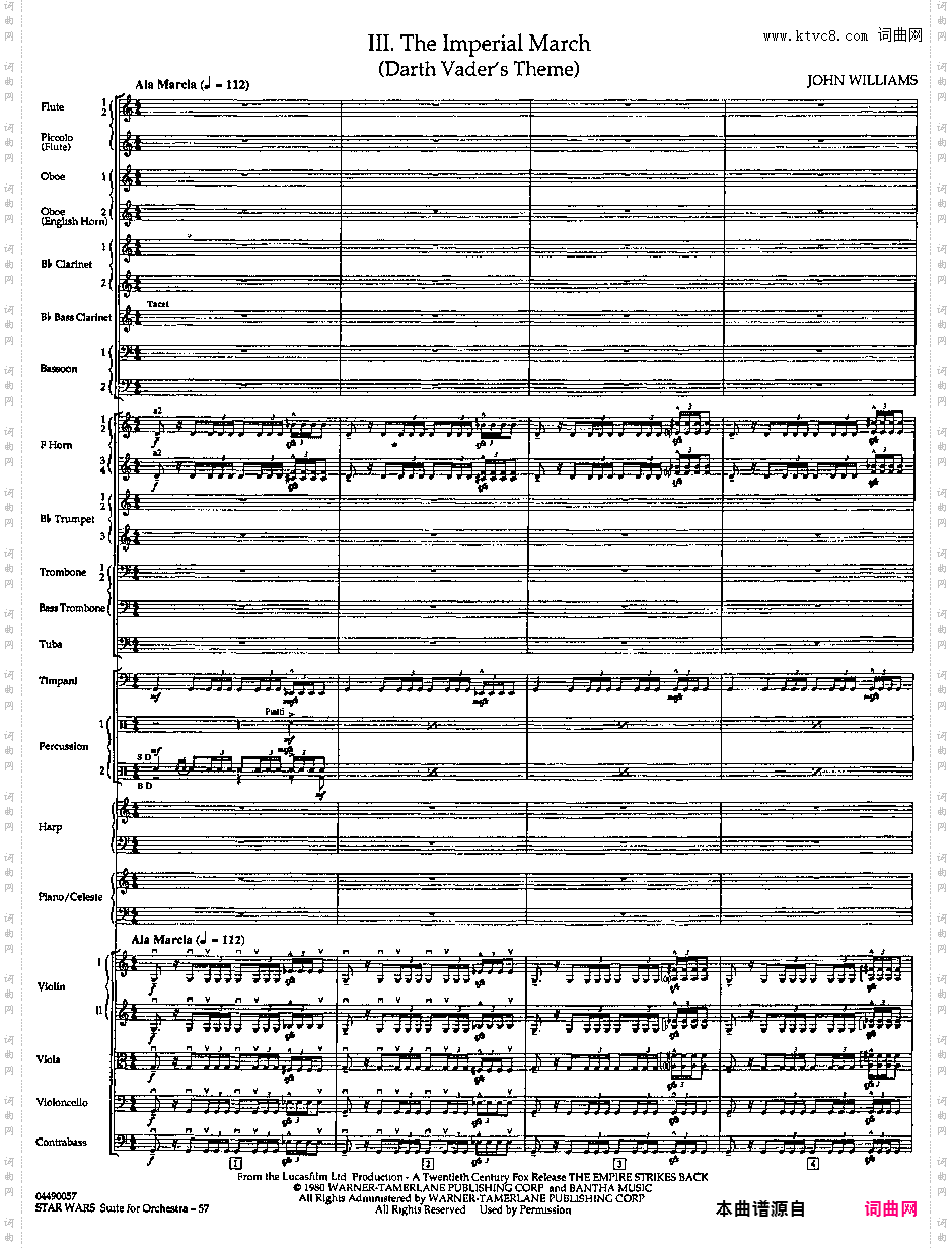 帝国进行曲总谱 The Imperial March Full Orchestra