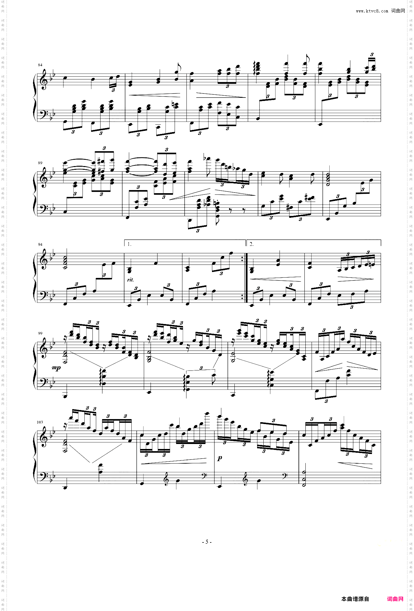 g小调钢琴舞曲, Op·12, No·5