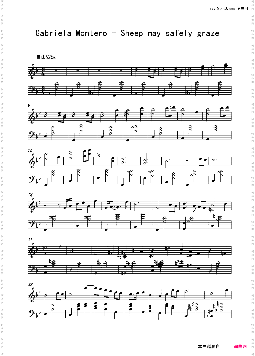Sheep may safely graze from Cantata BWV 208