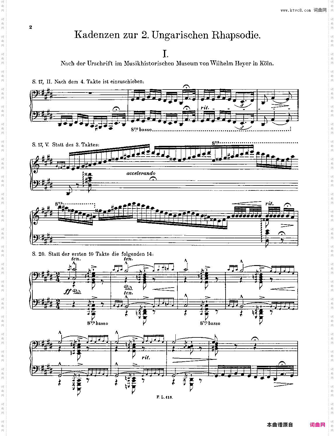 匈牙利狂想曲第二号 Hungarian Rhapsody, S· 244 - No· 2 in C-Sharp Minor