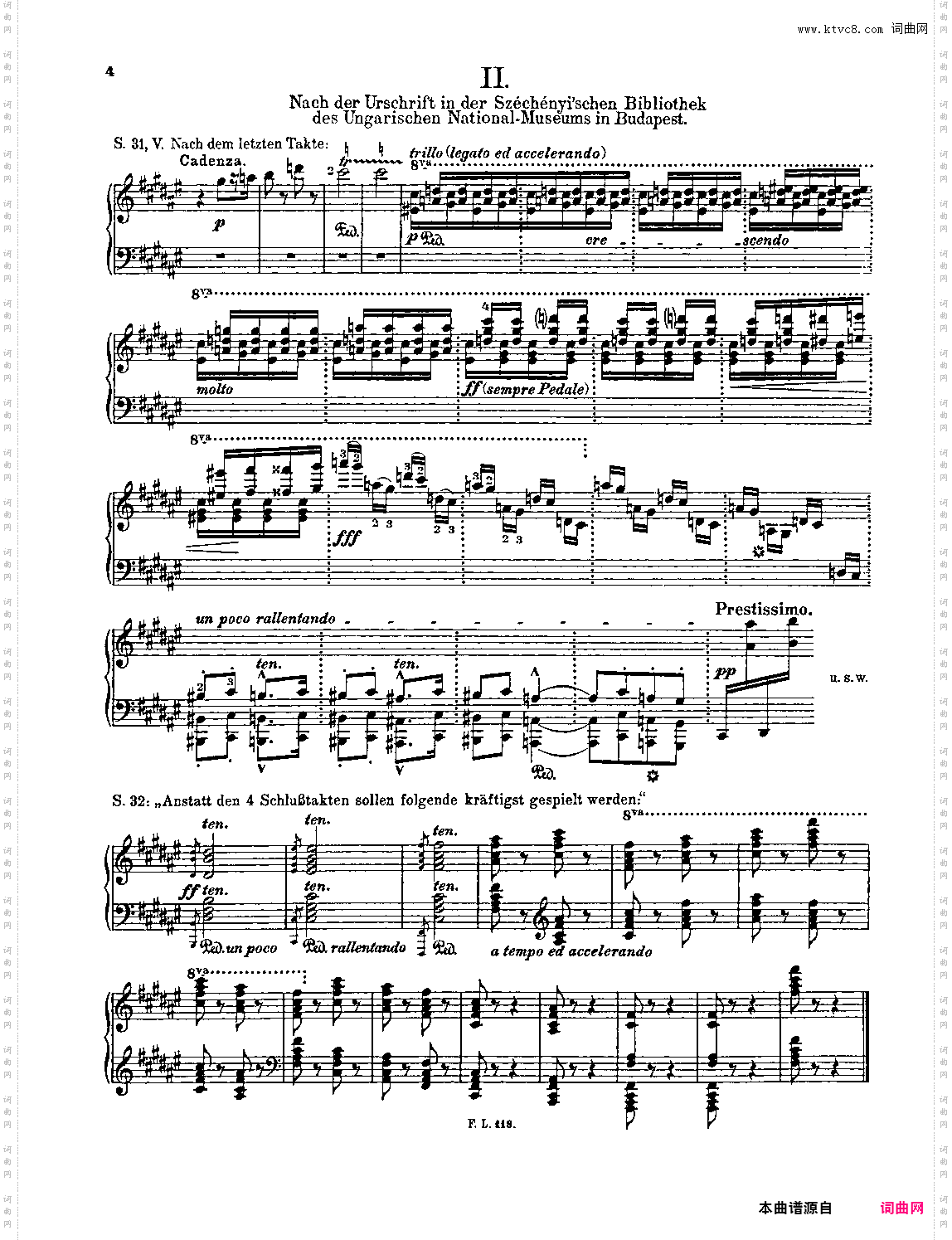 匈牙利狂想曲第二号 Hungarian Rhapsody, S· 244 - No· 2 in C-Sharp Minor