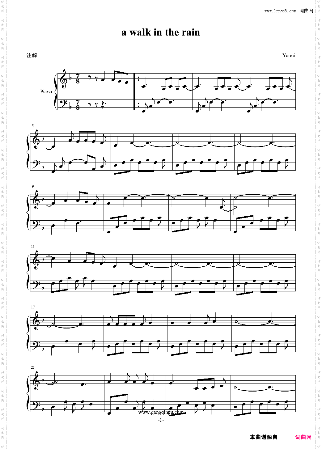 雅尼Yanni-A Walk In The Rain