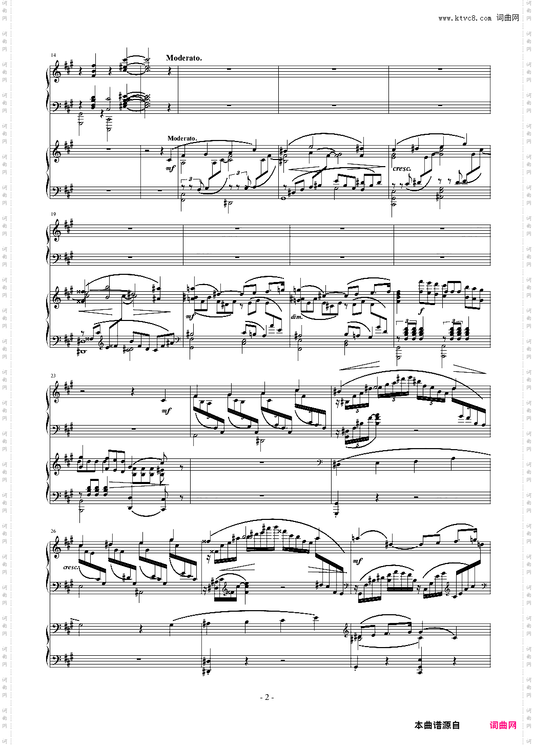 拉赫玛尼诺夫第一钢琴协奏曲 Op·1