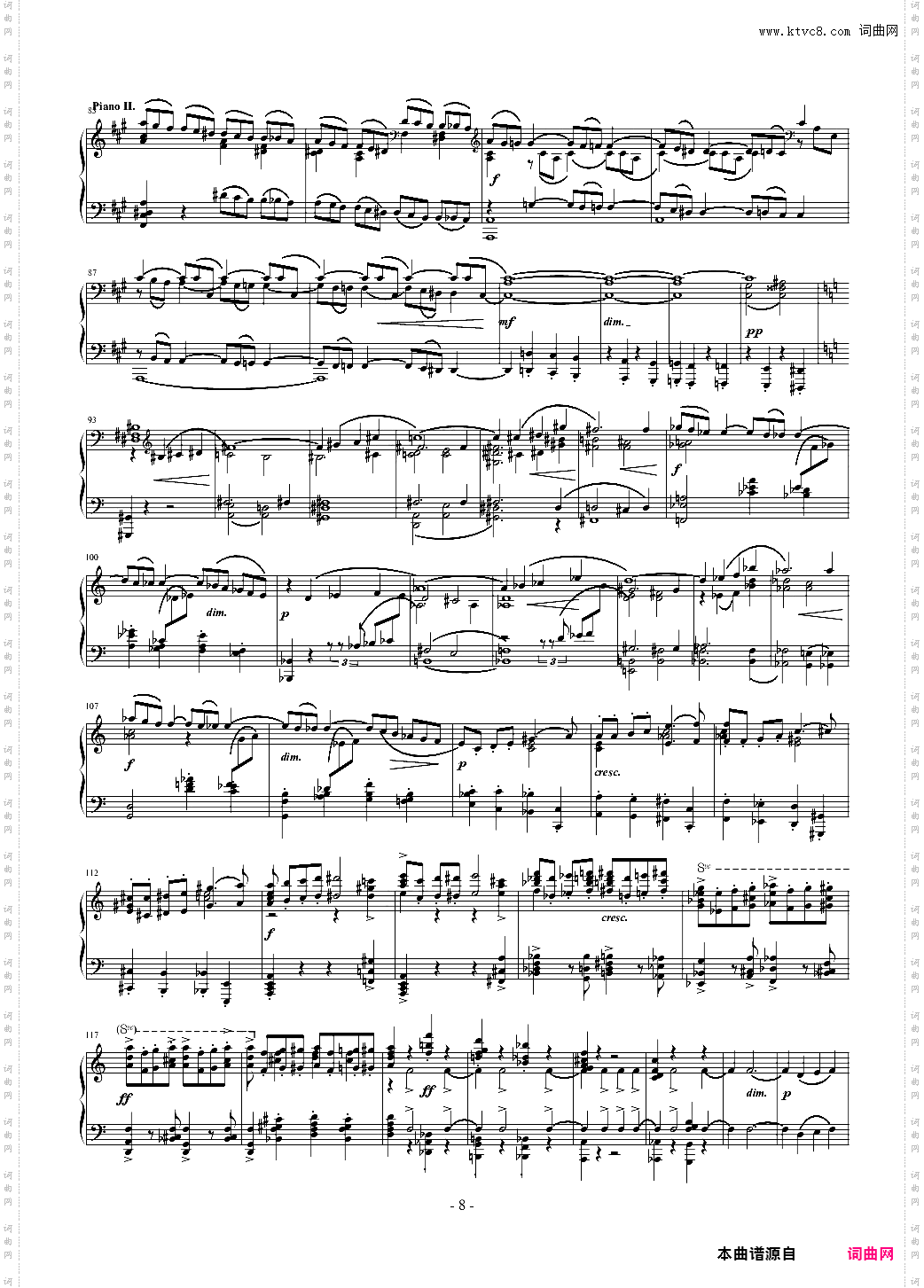 拉赫玛尼诺夫第一钢琴协奏曲 Op·1