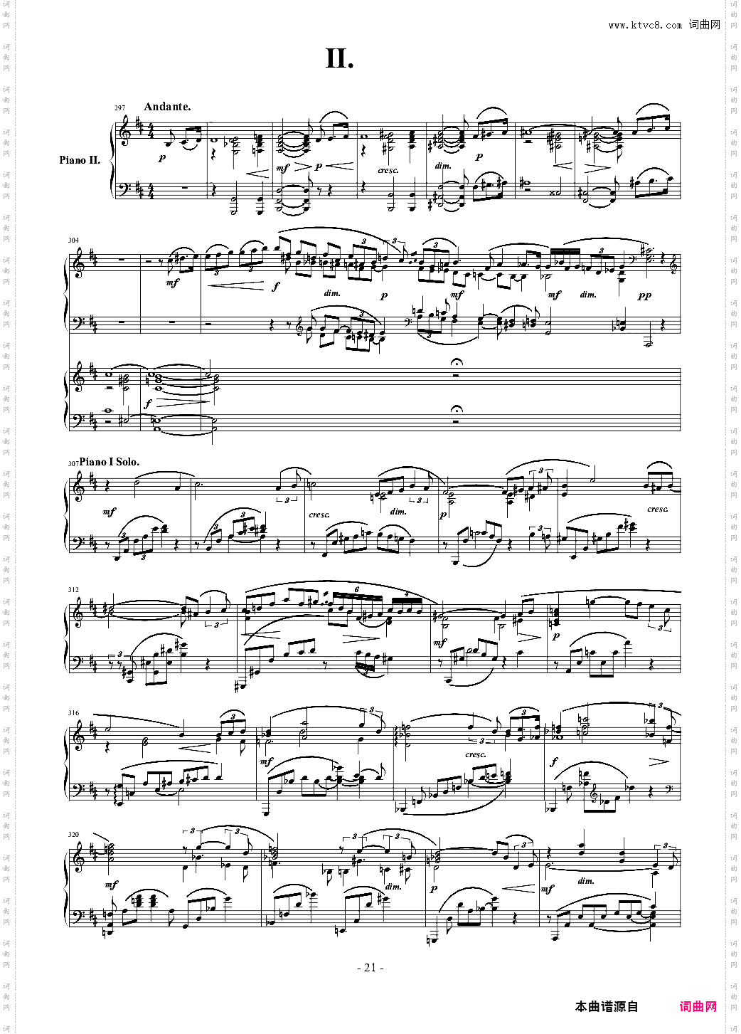 拉赫玛尼诺夫第一钢琴协奏曲 Op·1