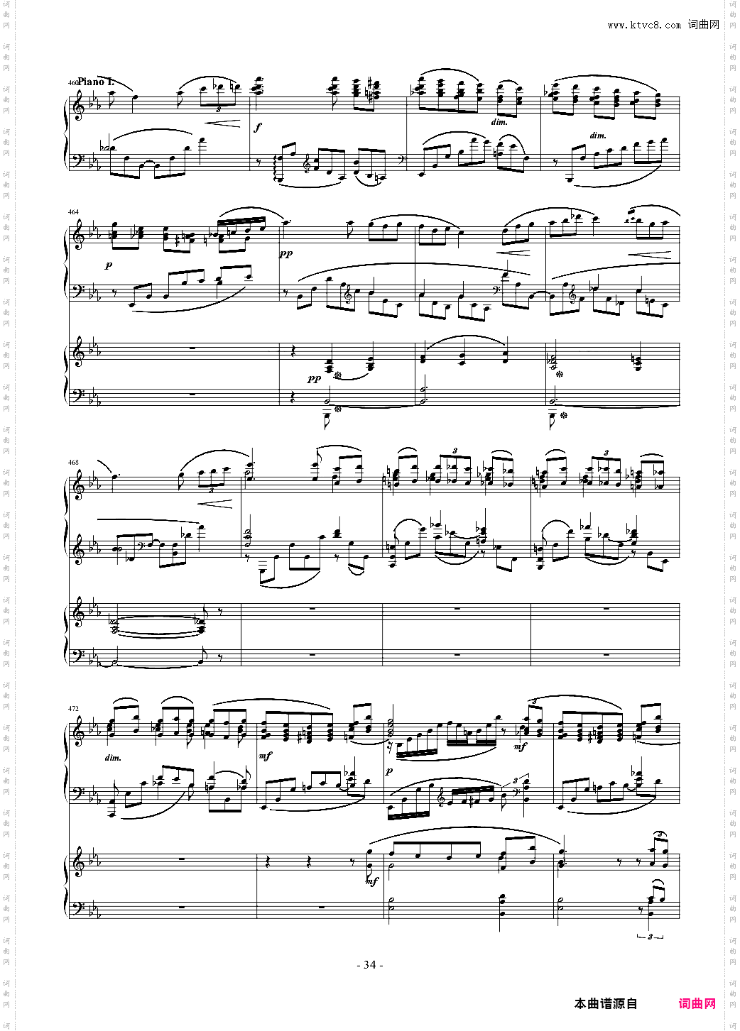 拉赫玛尼诺夫第一钢琴协奏曲 Op·1