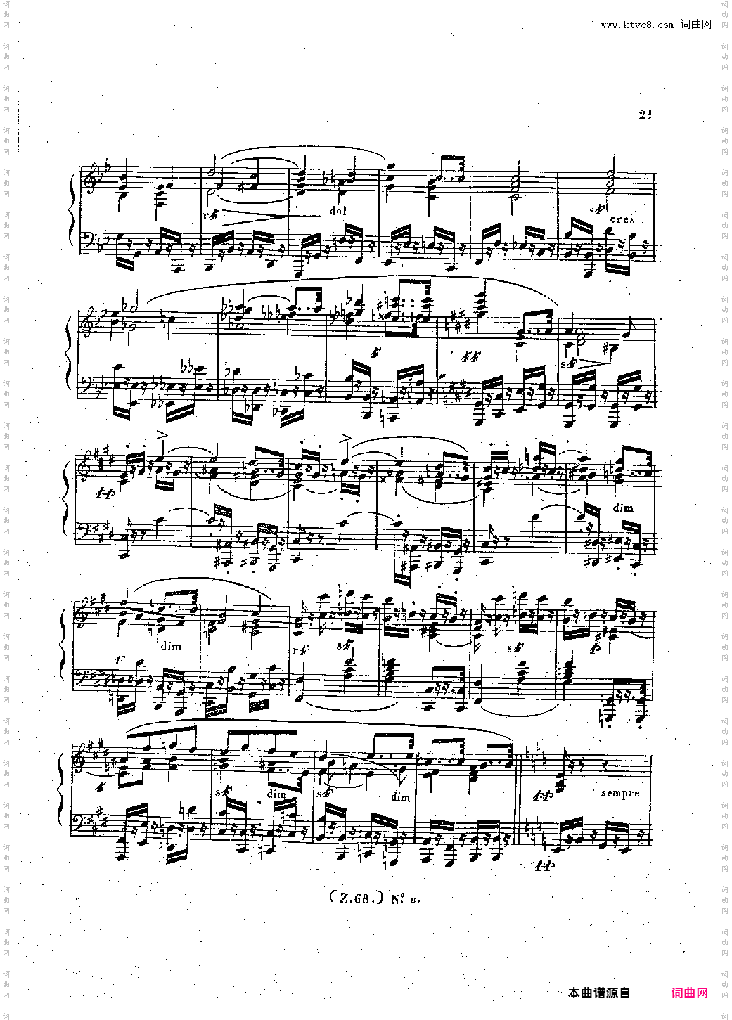 车尔尼 d小调第六钢琴奏鸣曲Op·124