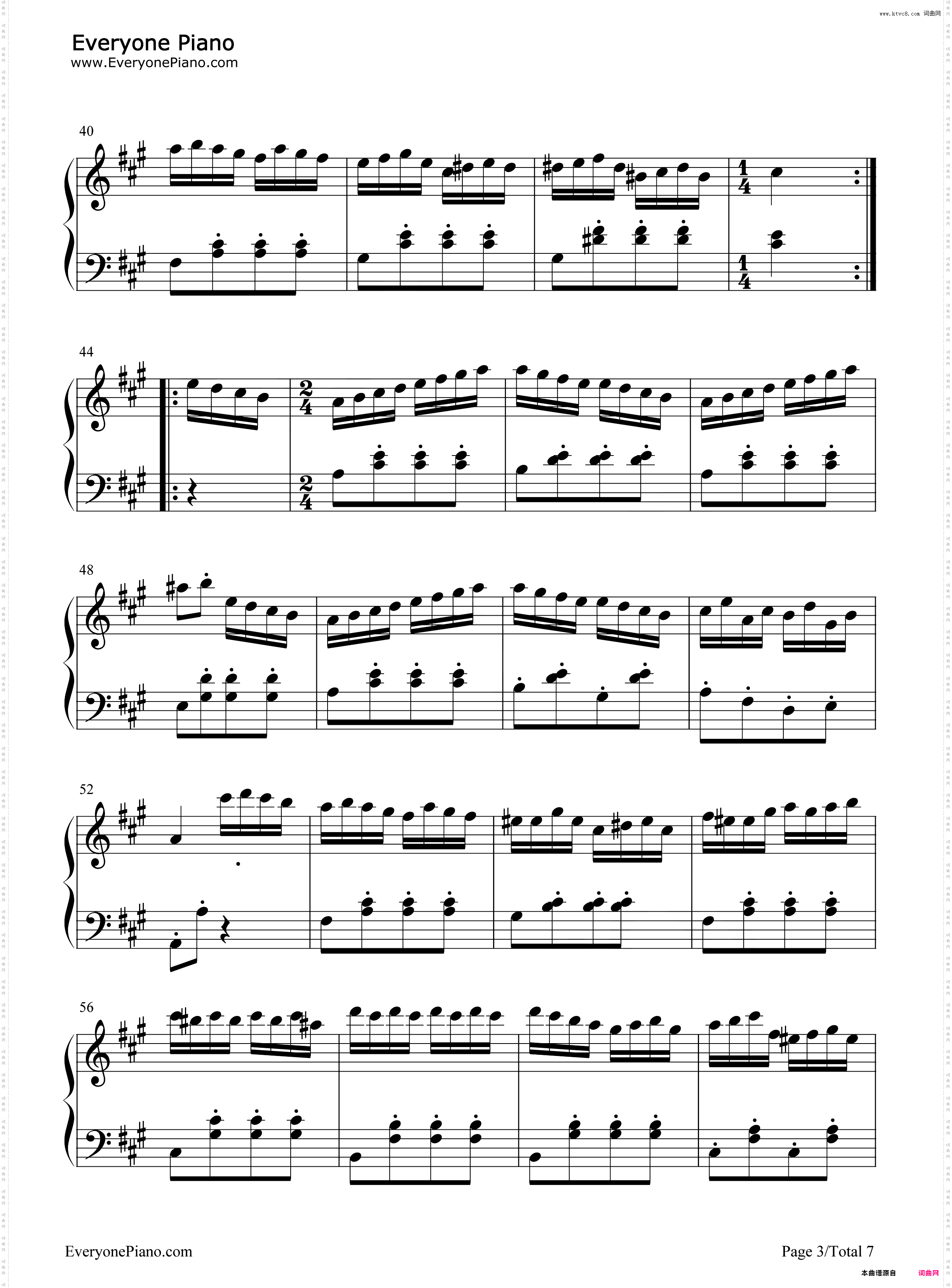 土耳其进行曲 五线谱 简谱