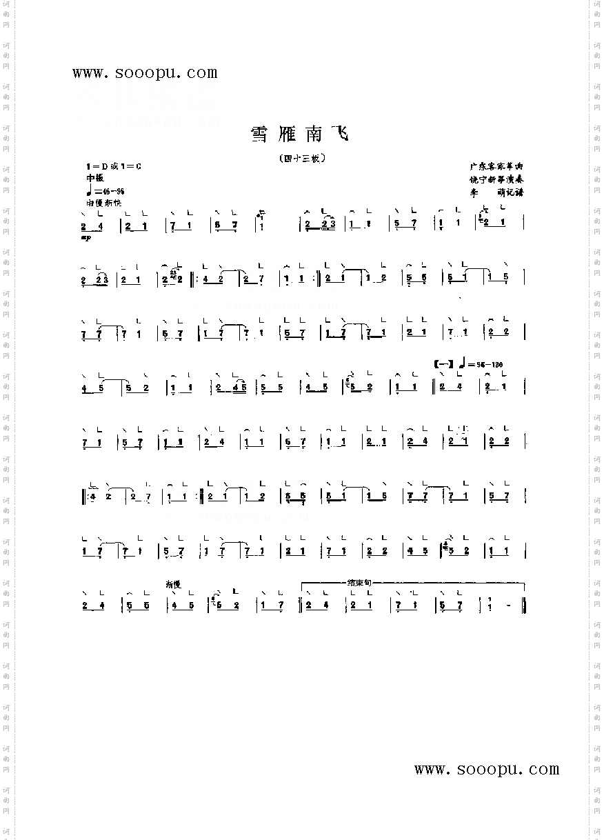 雪雁南飞民乐类古筝