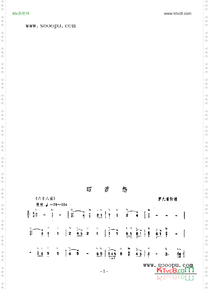 昭君怨民乐类古筝