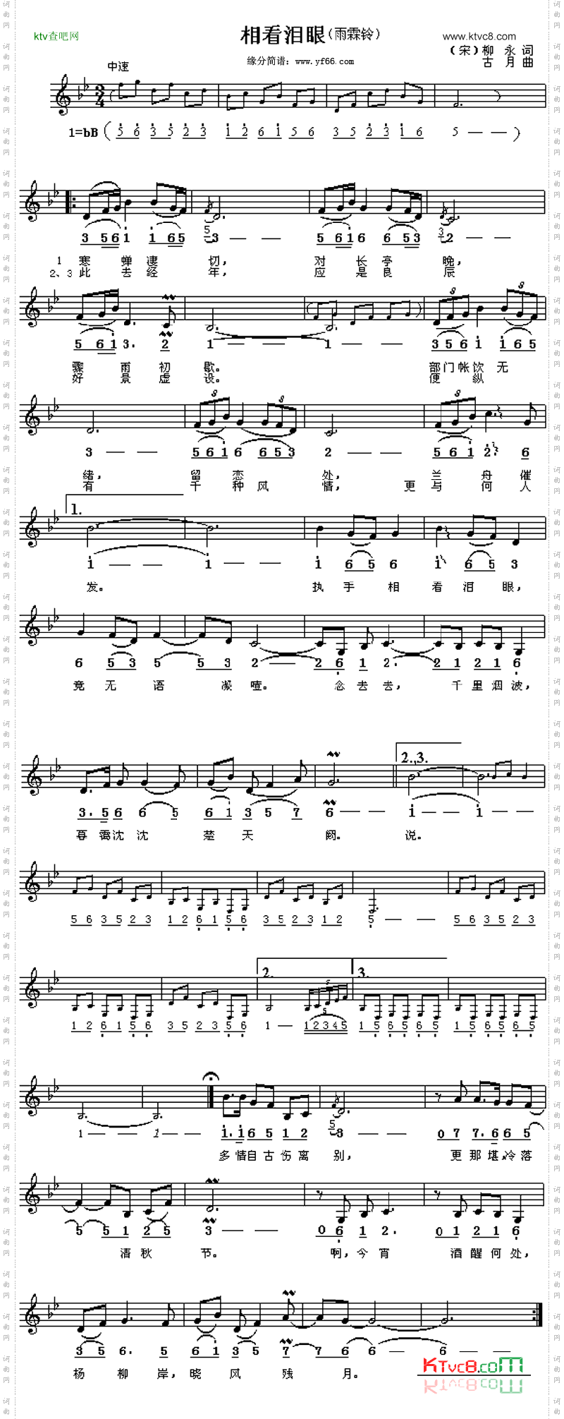 相看泪眼-雨霖铃