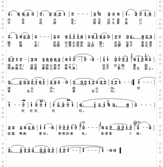 马儿啊你慢些走谱