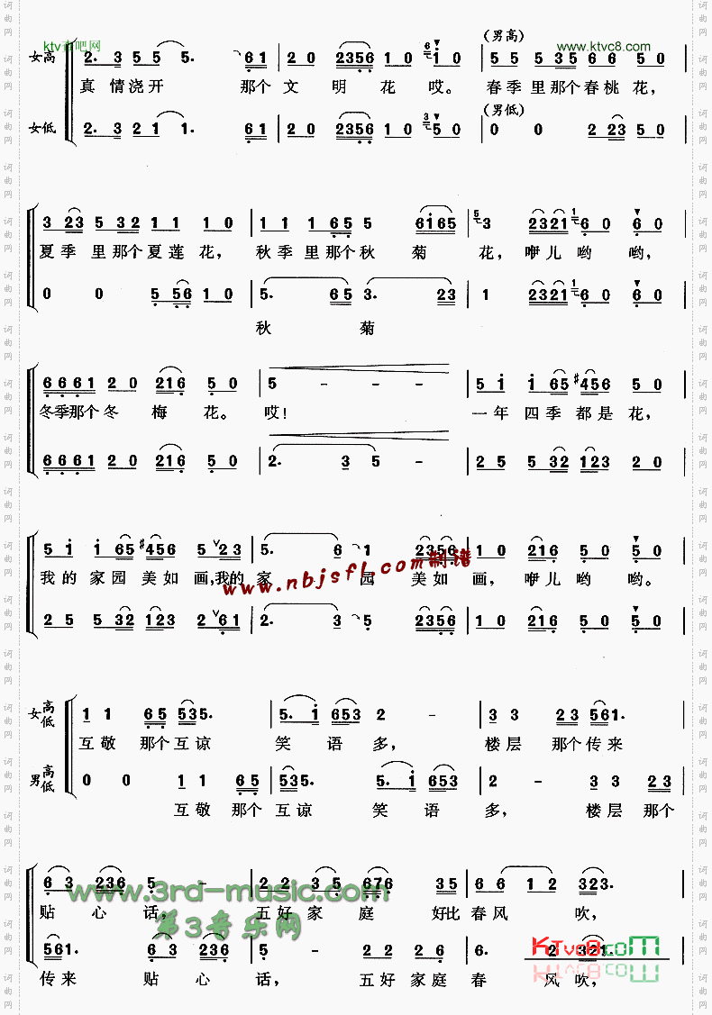 我的家园美如画[合唱曲谱]