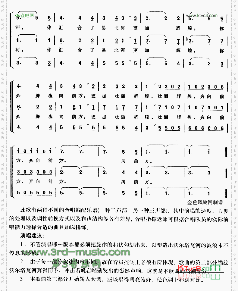 沃尔塔瓦河[合唱曲谱]