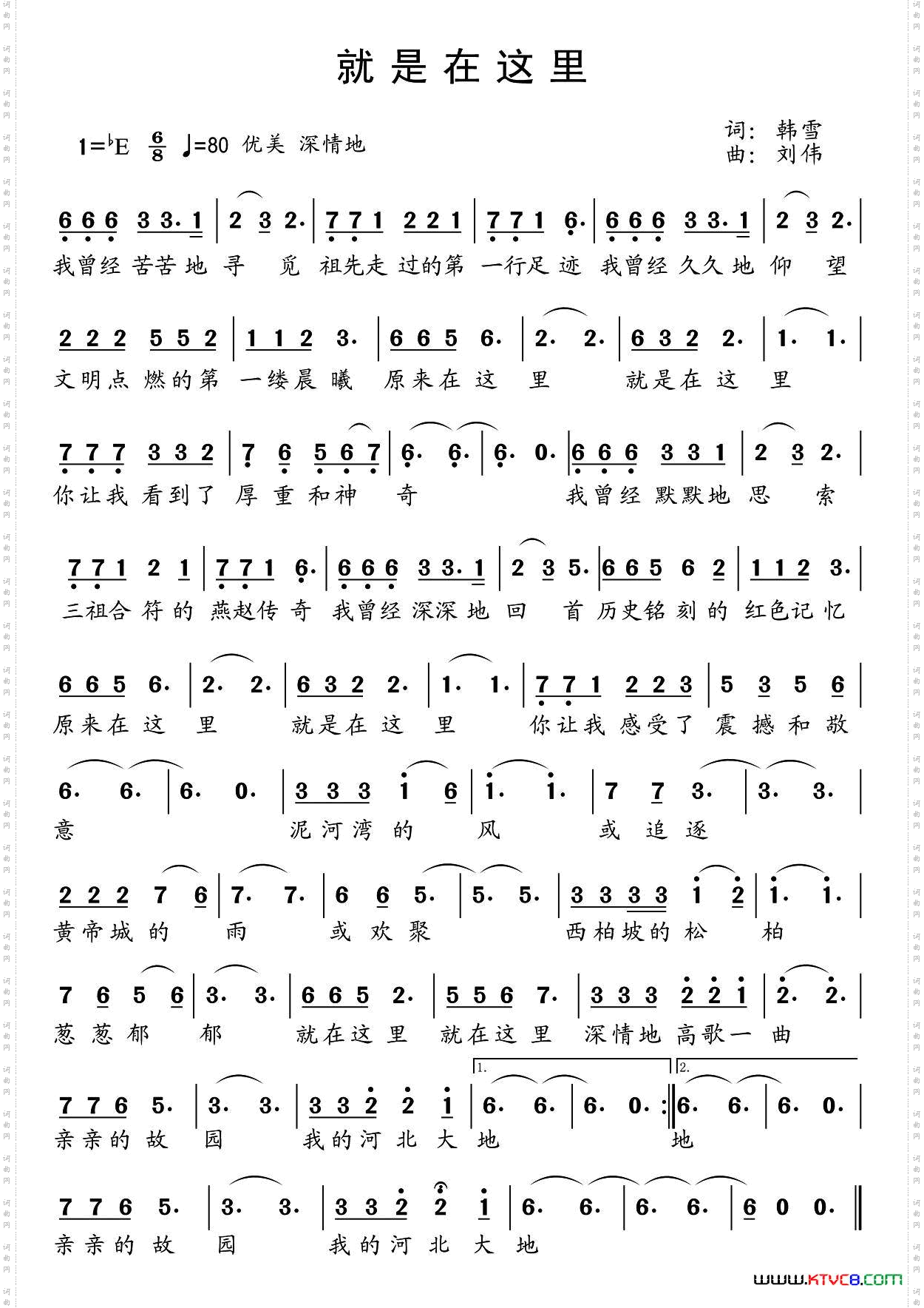 《就是在这里》简谱