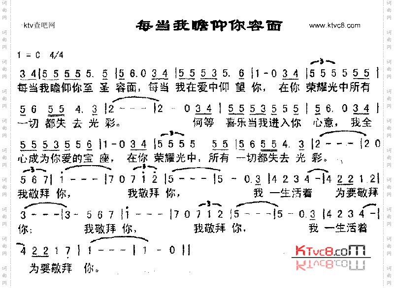 每当我瞻仰你容面