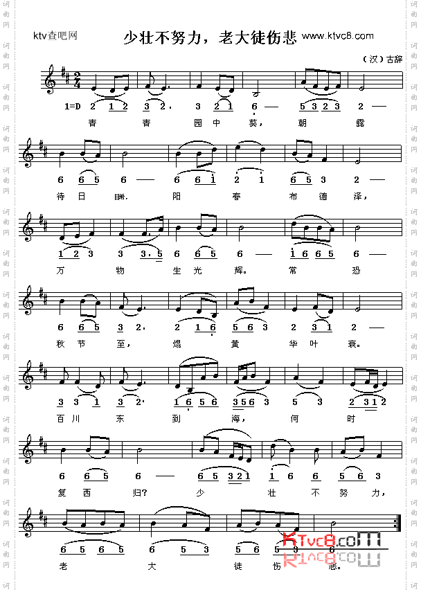 少壮不努力老大徒伤悲