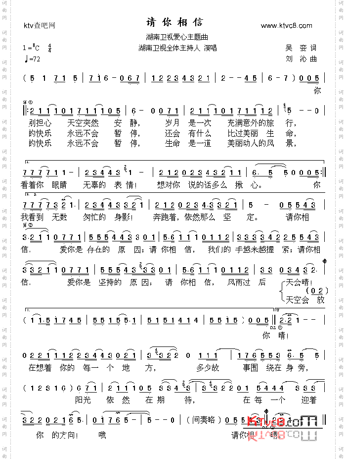 请你相信_抗击“非典”歌曲