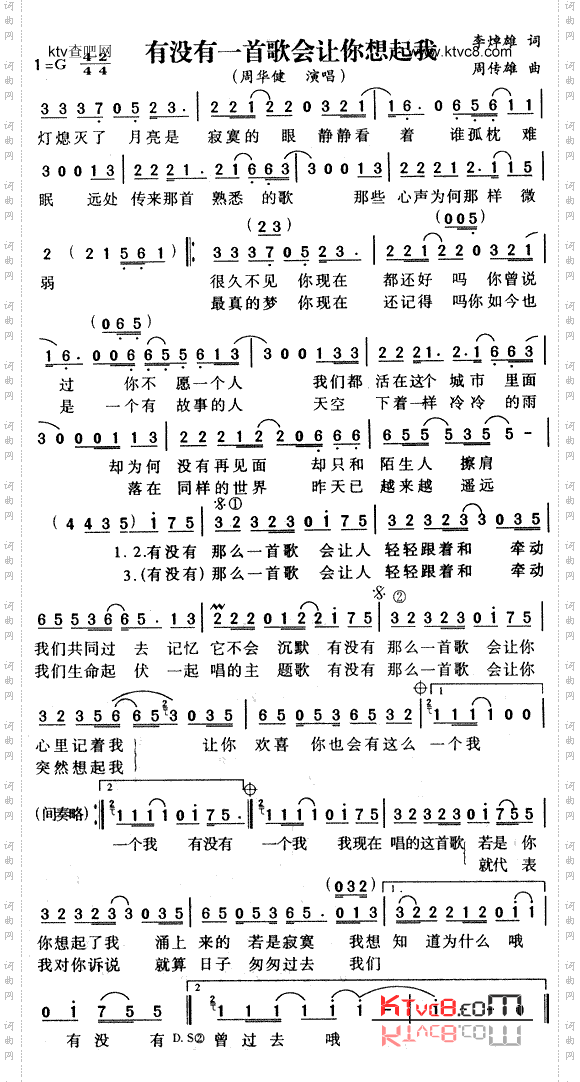 有没有一首歌会让你想起我