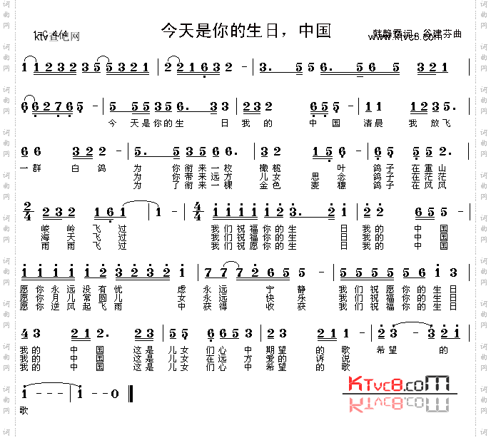 今天是你的生日我的中国