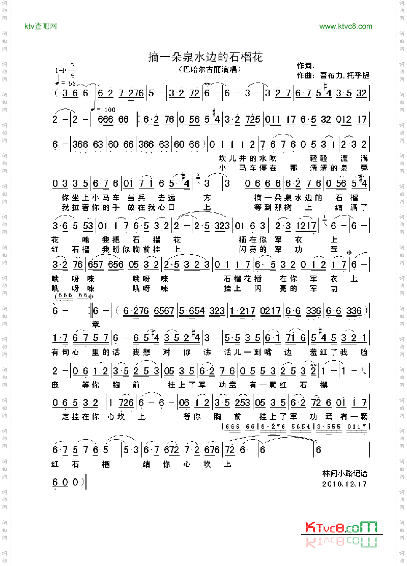 摘一朵泉水边的石榴花