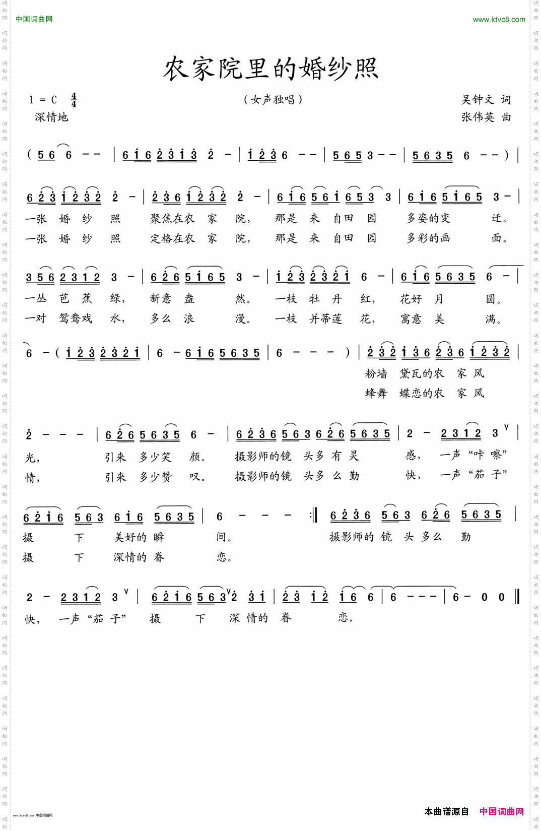 农家院里的婚纱照