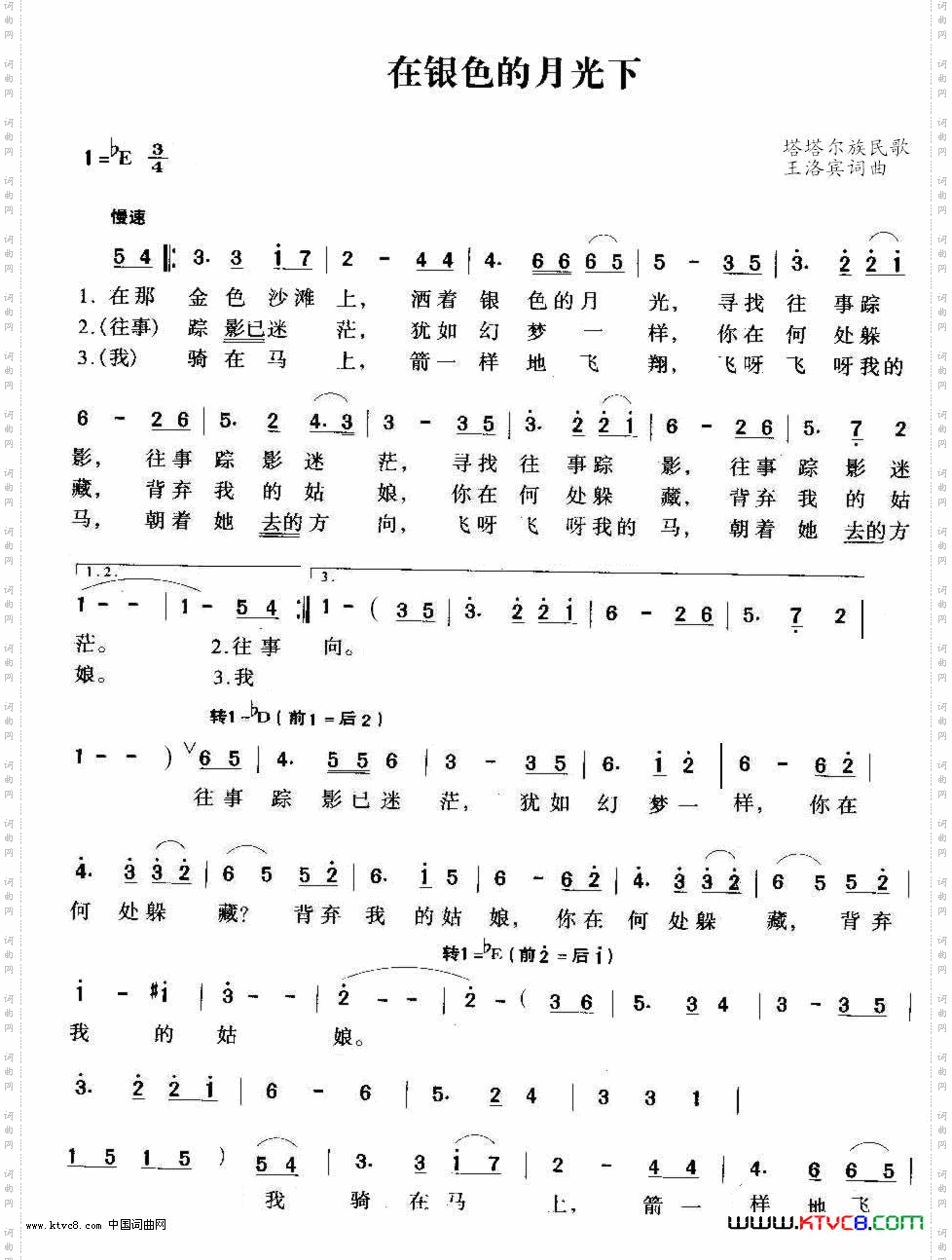 在银色的月光下