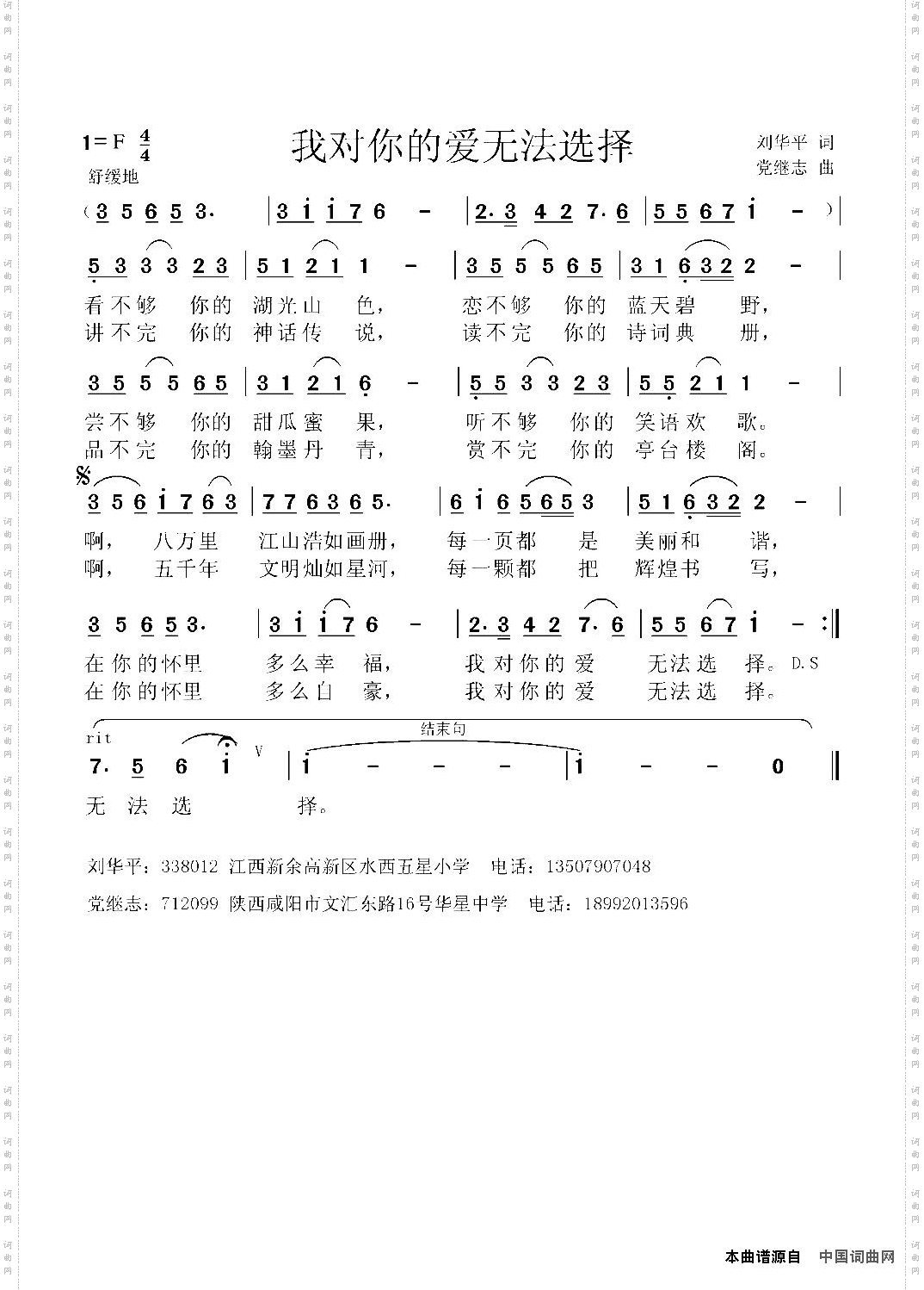 我对你的爱无法选择