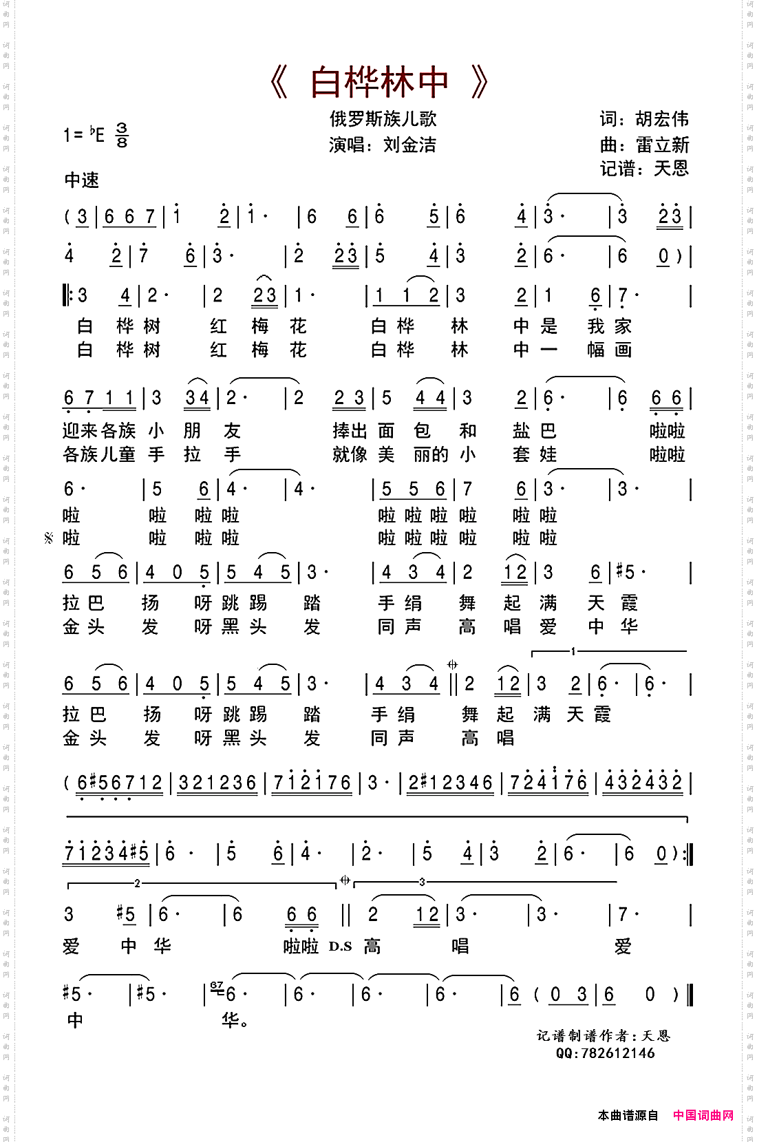 白桦林中