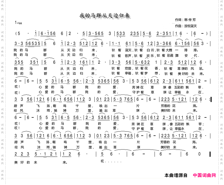 我的马群从天边归来