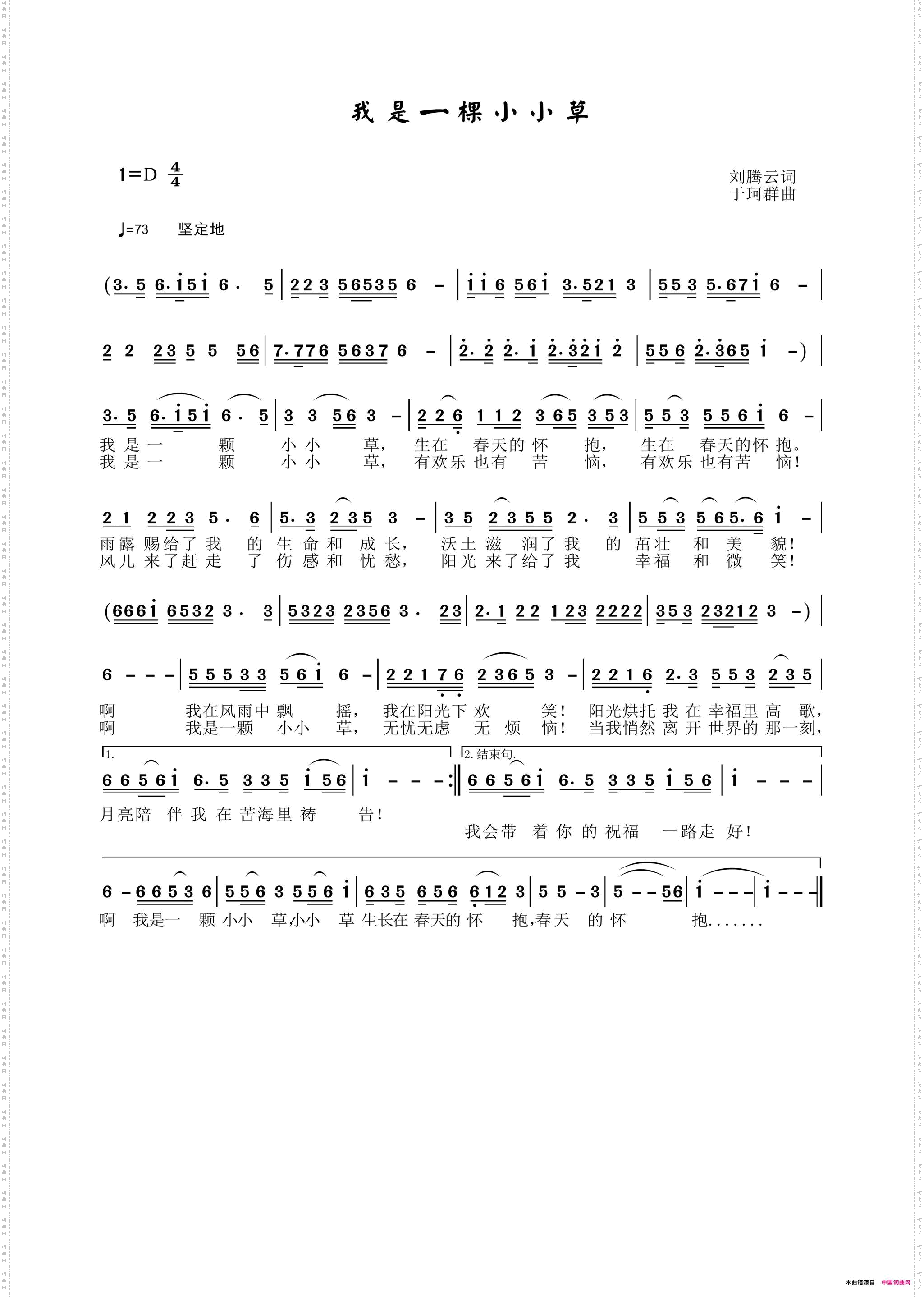 我是一颗小小草