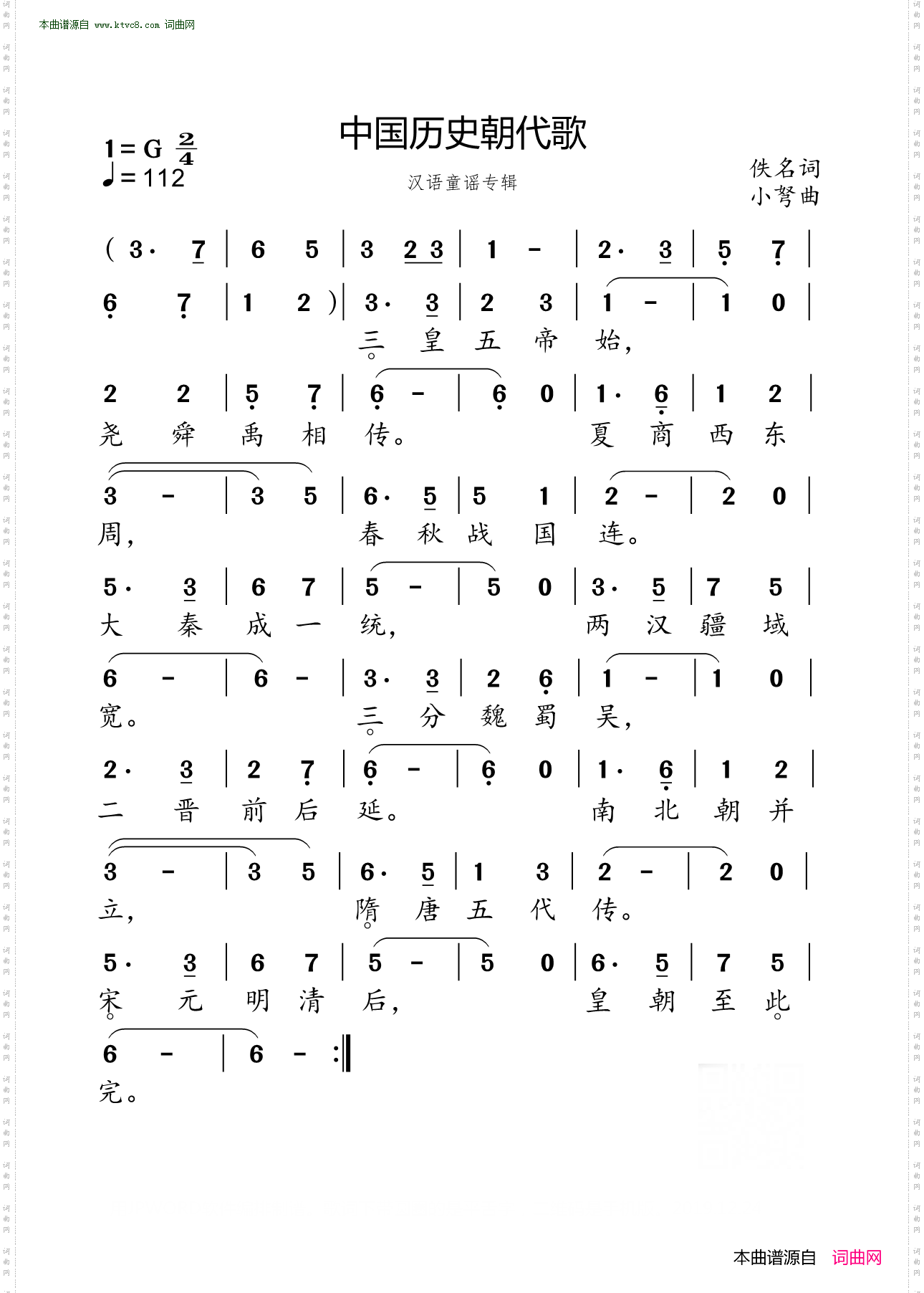 中国历史朝代歌
