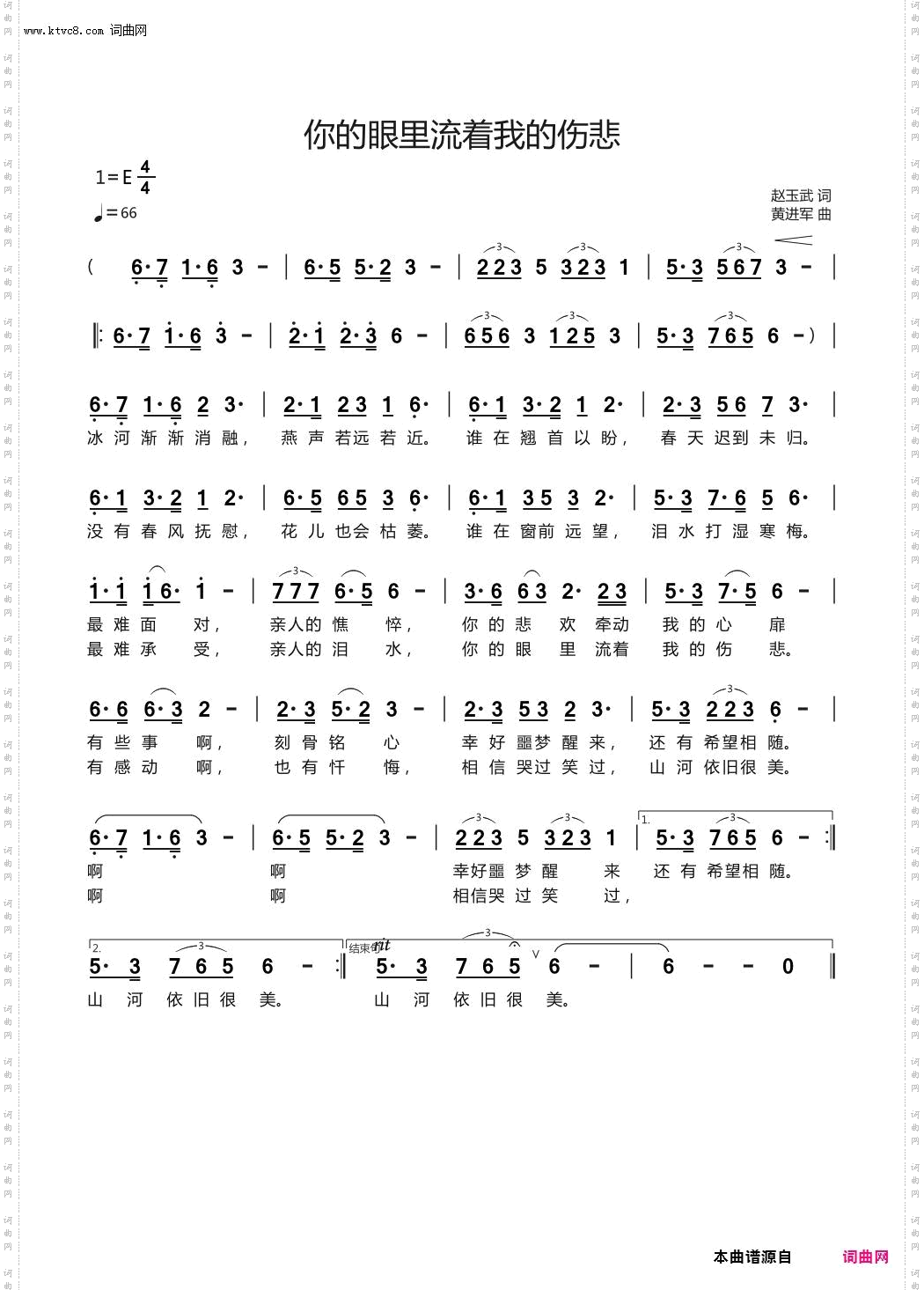 你的眼里流着我的伤悲