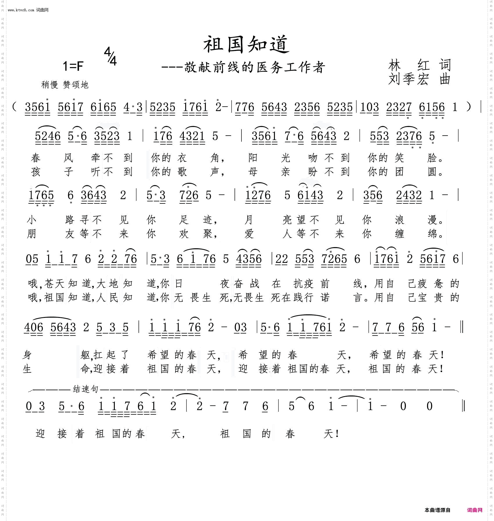 祖国知道_敬献前线的医务工作者