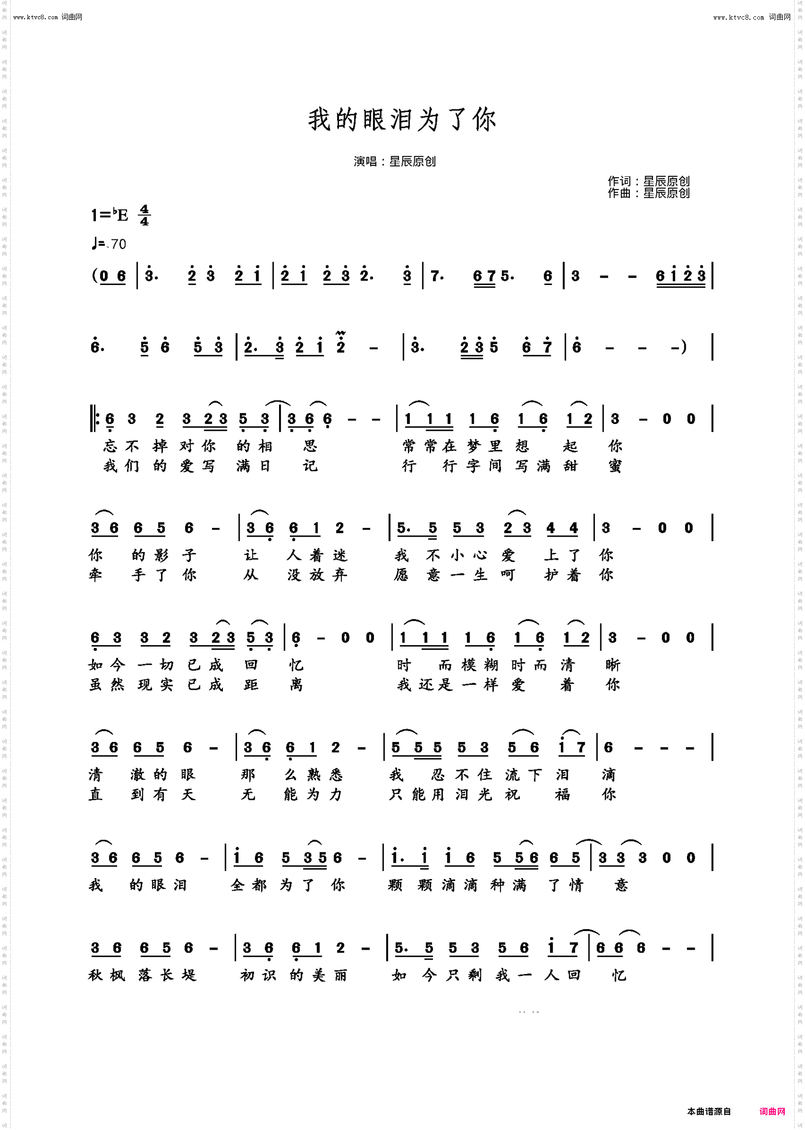 我的眼泪为了你