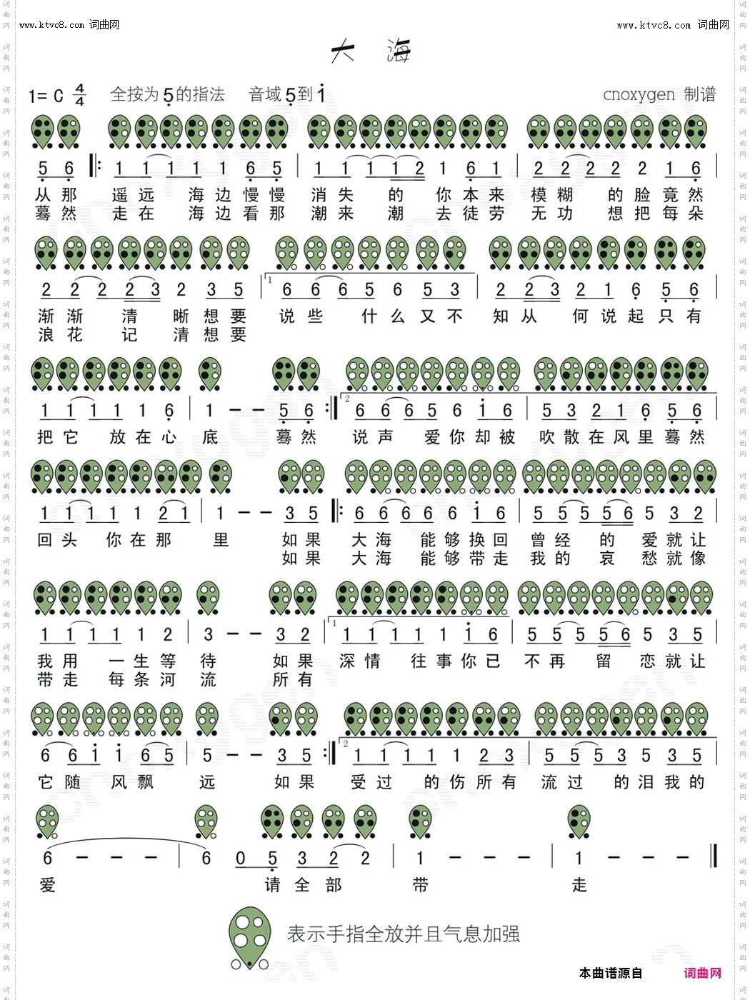 大海陶笛_陶笛曲谱