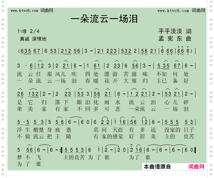 一朵流云一场泪